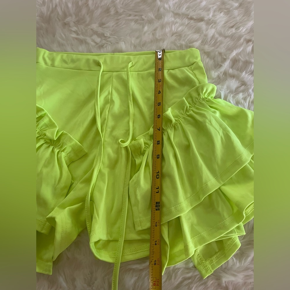 Neon Ruffle Beach Shorts - Picture 6 of 8